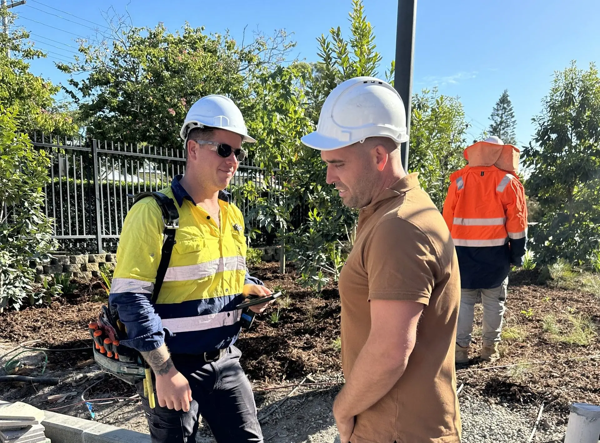 GAP Industries technicians at a school in Southeast Queensland inspecting project completion.