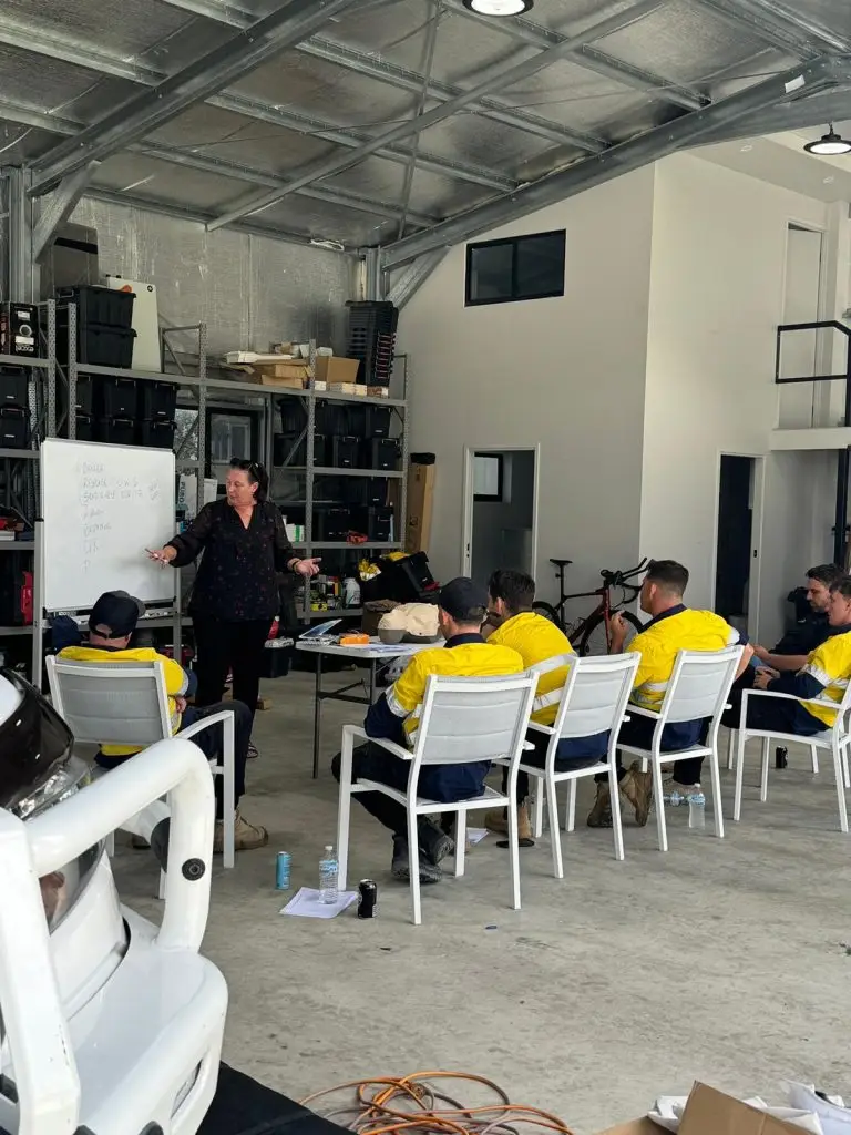 GAP Industries North Queensland technicians practicing CPR during their quarterly training at the Townsville branch.