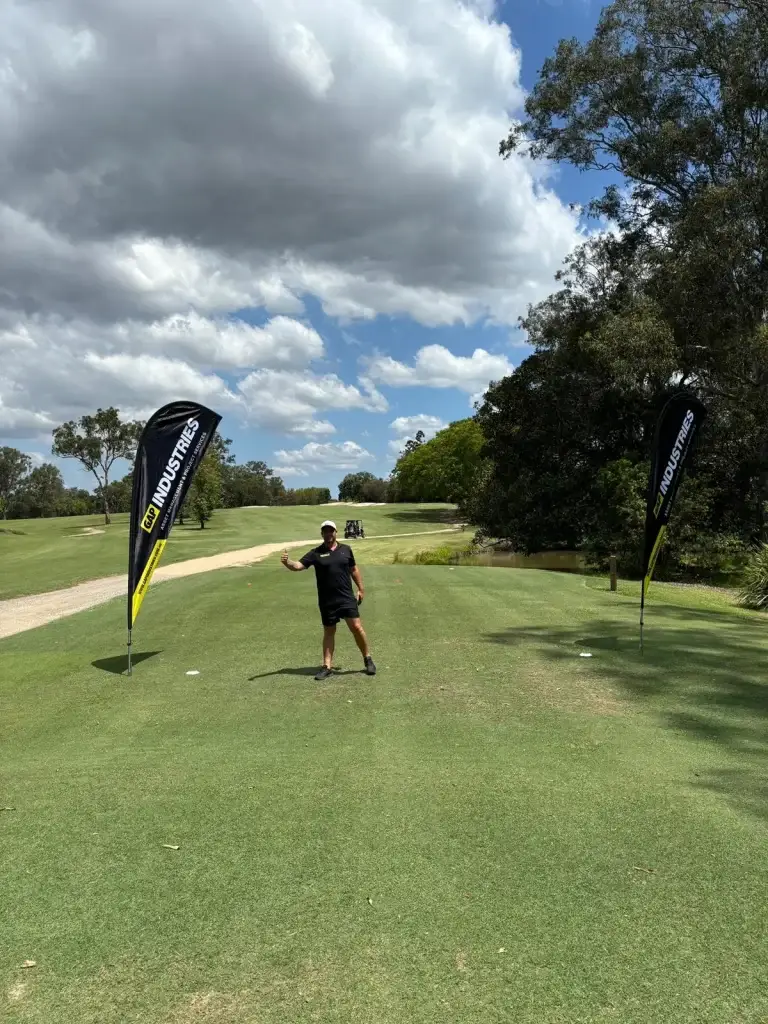 GAP Industries team participating in a golf day fundraiser at Brisbane Golf Club, supporting Veteran Housing Australia’s mission to provide affordable housing for veterans.