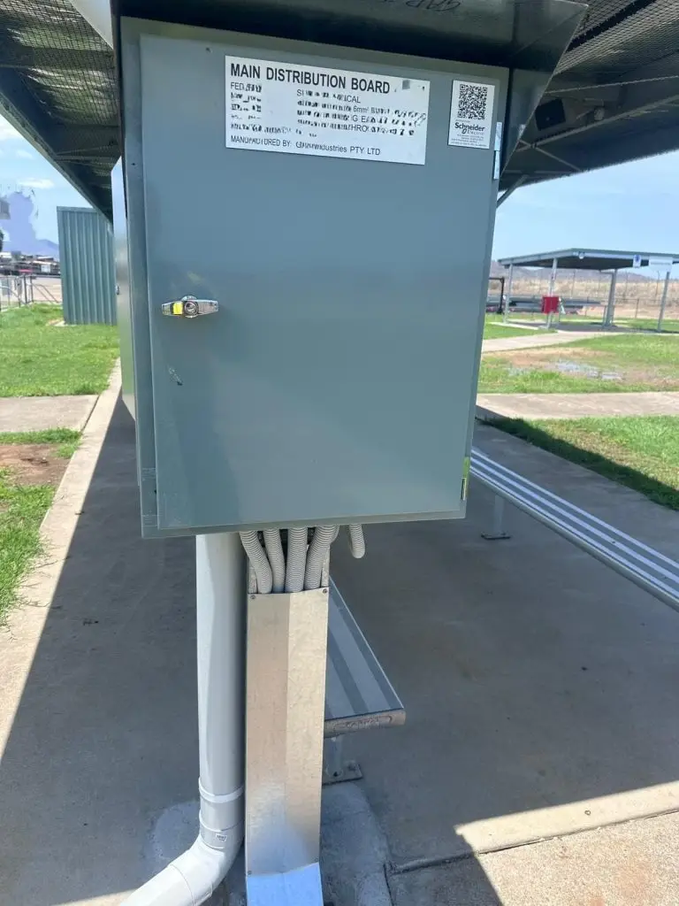 New outdoor main switchboard installed by GAP Industries at the RAAF Townsville 25M Shooting Range for enhanced electrical safety